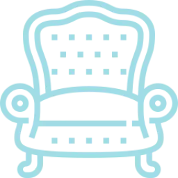 An icon depicting a armchair.