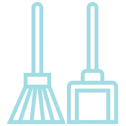 An icon depicting a broom and dustpan.