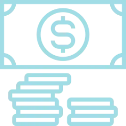 An icon depicting a some currency.