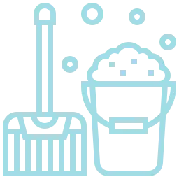 An icon depicting a mop and bucket.