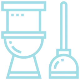 An icon depicting a toilet and a plunger.